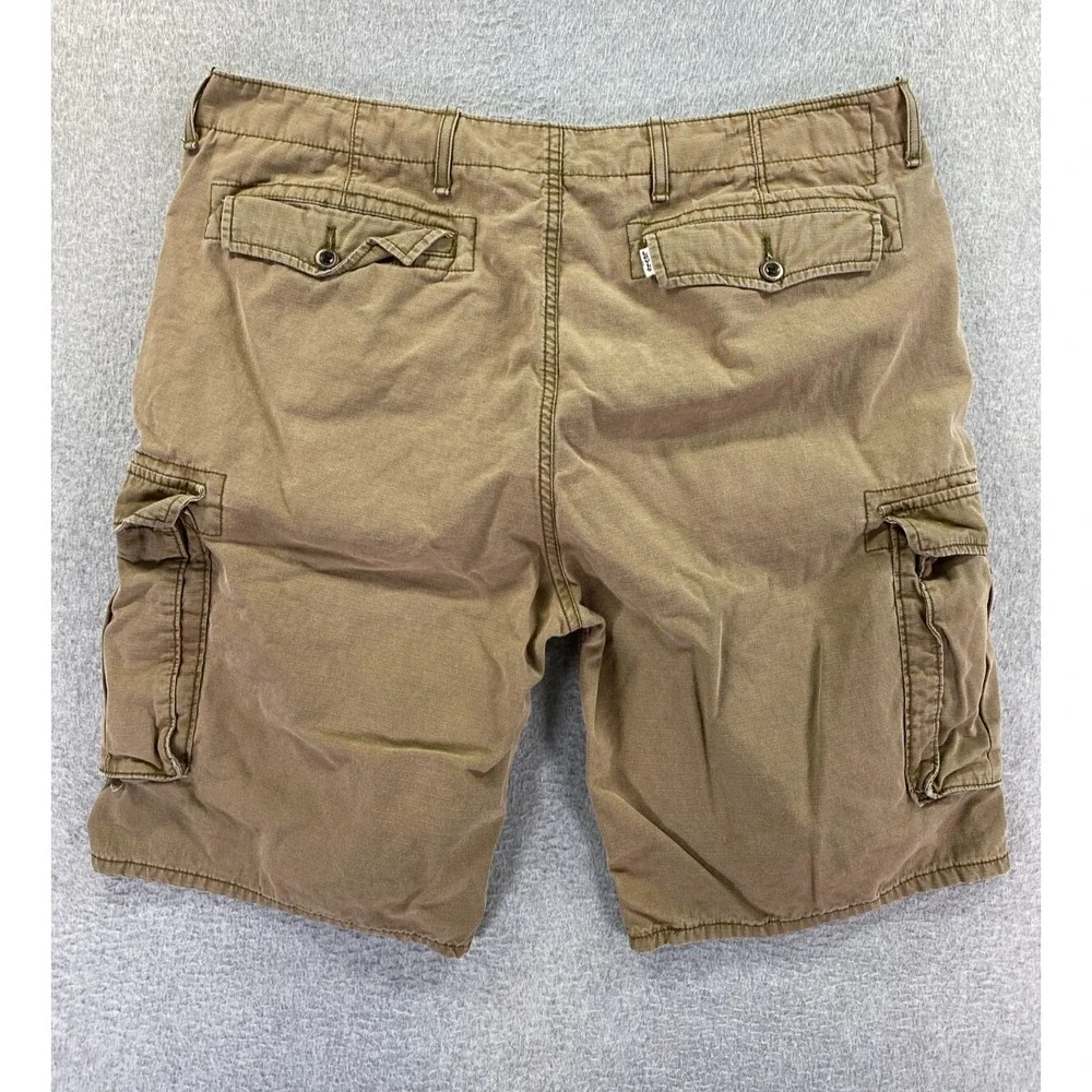 Levis‎ Shorts Mens 38 Brown Flat Front Chino Cargo Pockets Skater Grunge Y2K
